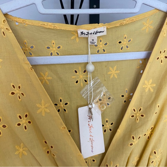 NWT For Love and Lemons - Yellow Spring Eyelet Swing dress - Medium - Picture 10 of 10
